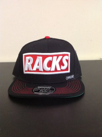 Adjustable Snapback Official Racks Black / Red / White Baseball Cap Size Adjustable