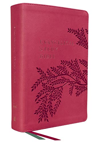 NKJV, Evangelical Study Bible, Leathersoft, Rose, Red Letter, Thumb Indexed, Comfort Print: Christ-centered. Faith-building. Mission-focused.