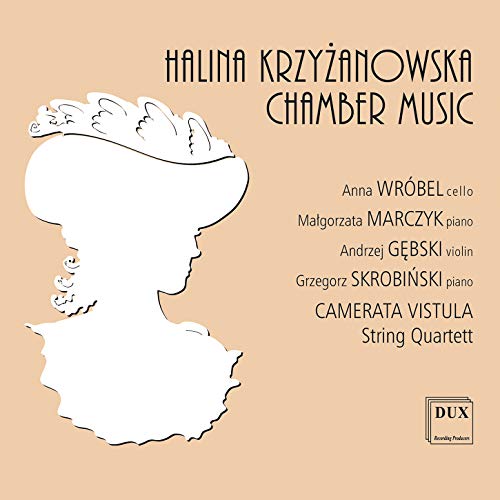 "CD cover with peach background, white silhouette, and black text listing musicians and title."