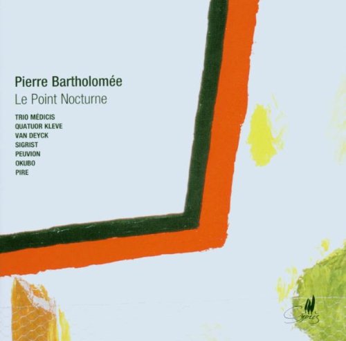 "CD cover with abstract orange, yellow, and green paint strokes on a white background."