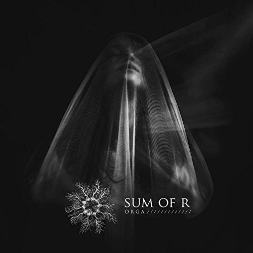 A black-and-white album cover featuring a veiled figure and a neuron-like graphic.