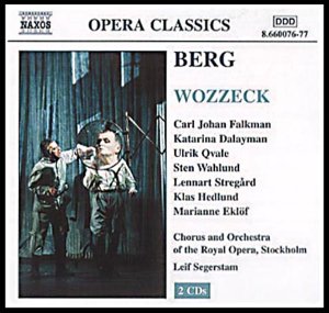 CD cover for 'Berg: Wozzeck' featuring a man and boy on a dark stage.