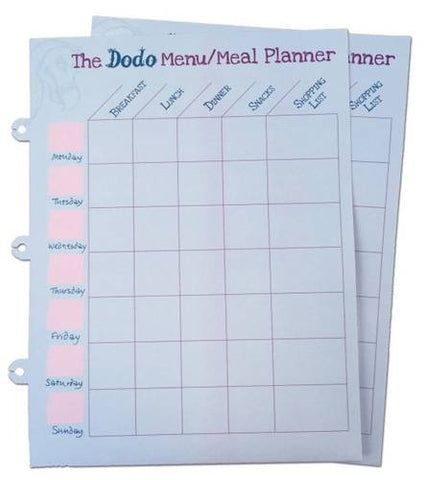 Dodo Pad Weekly Wipe-clean Menu / Meal Planner: Suitable For Dodo Pad, Acad-pad Desk Diaries And Dodo Blank Book