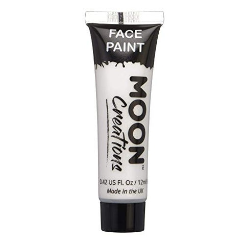 Face & Body Paint by Moon Creations - White - Water Based Face Paint Makeup for Adults, Kids - 12ml