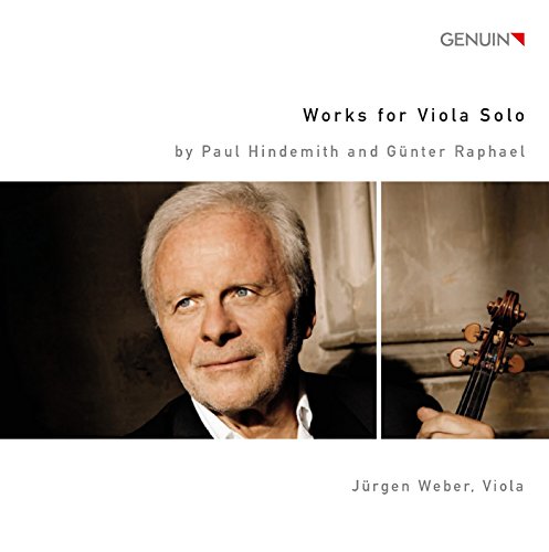 "CD cover with a man holding a viola and a white background."