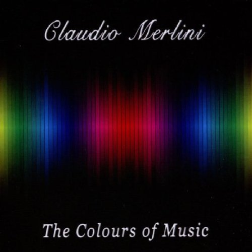 "Album cover with multicolored sound wave pattern on black background, white text."