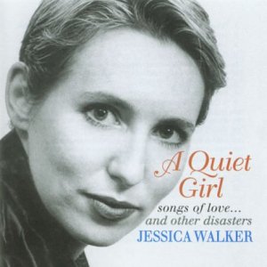 Black and white portrait of a woman with text "A Quiet Girl" and artist's name.