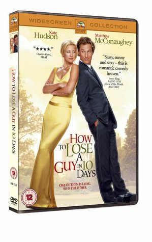 DVD case for "How To Lose A Guy In 10 Days" with Kate Hudson and Matthew McConaughey.