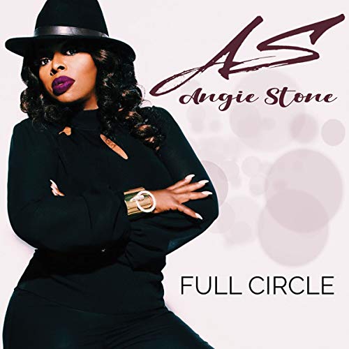 "Album cover featuring Angie Stone in black, with 'Full Circle' text on a white background."