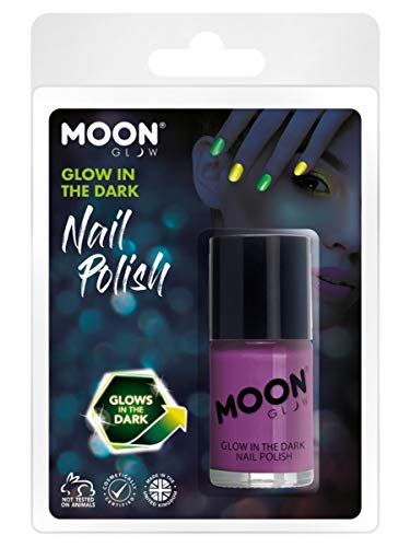 Smiffys Moon Glow - Glow in the Dark Nail Polish, Purple