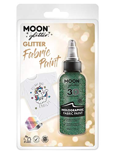 Moon Glitter Holographic Glitter Fabric Paint Green