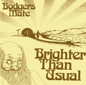 The image is a sepia-toned album cover featuring a bearded man and rural landscape.