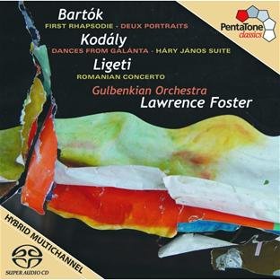 CD cover with torn paper artwork and classical music text.
