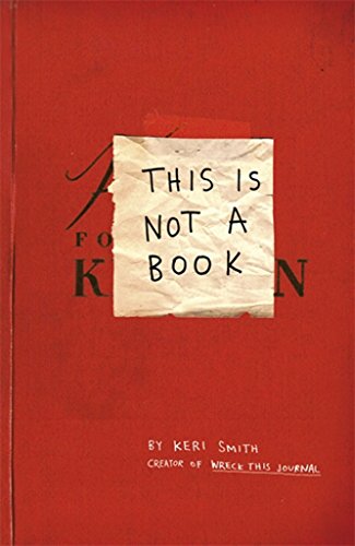 Red book cover with "This is not a book" note stuck on front.