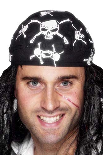 Smiffy's Pirate Bandanna Skull and Crossbones Design Ready Formed