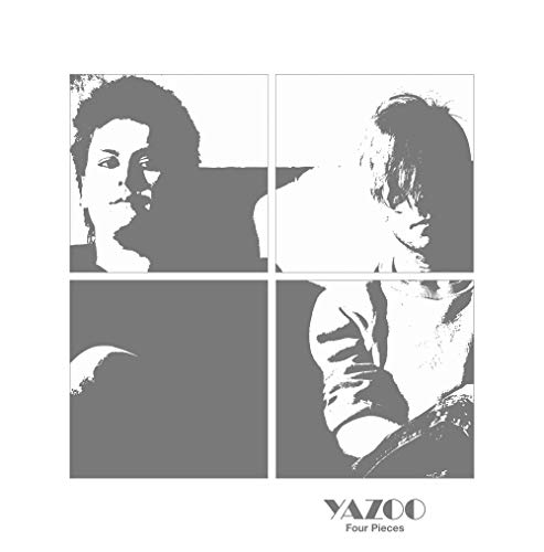 The alt text for the image is: "Grayscale album cover with four portraits of a man."