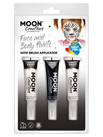 Moon Creations Face and Body Paints and Brush - Adult Unisex
