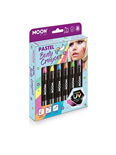 Moon Glow Pastel Neon UV Body Crayons Assorted
