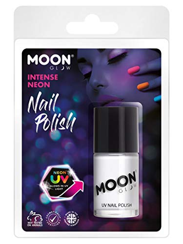 Smiffys Moon Glow Intense Neon UV Nail Polish, White