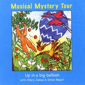 The image is a CD cover with a blue background and a cartoon illustration.
