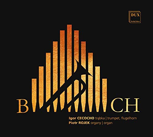 Black CD cover with gold text and a trumpet graphic.