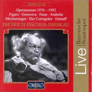 Red CD cover with black-and-white portrait of man, titled 'Live Bayerische Staatsoper'.