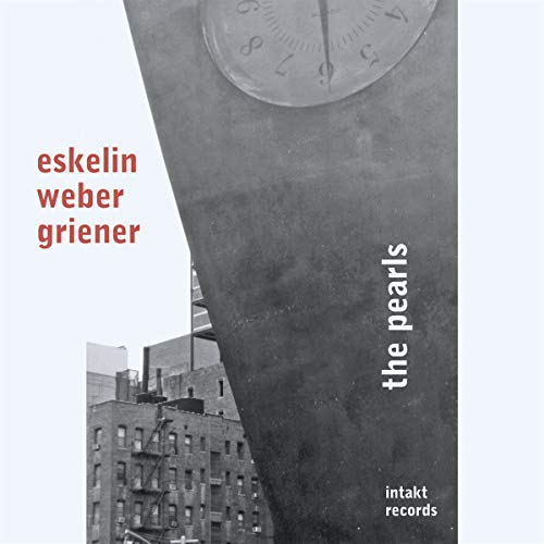 Black and white album cover featuring a clock and cityscape with red and white text.