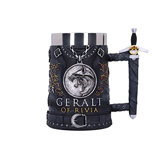Nemesis Now Officially Licensed The Witcher Geralt of Rivia Tankard, Black, 15.5cm