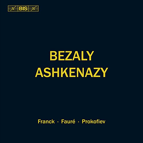Dark blue album cover with yellow text, featuring "BEZALY ASHKENAZY" and composer names.