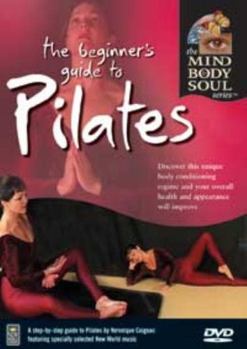 DVD cover for "The Beginner's Guide to Pilates" featuring women in red workout attire.