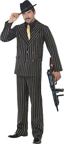 Gold Pinstripe Gangster Costume - Gents