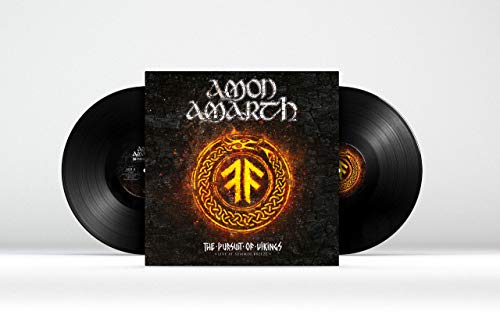 "Amon Amarth album cover featuring a yellow rune symbol surrounded by a dragon."