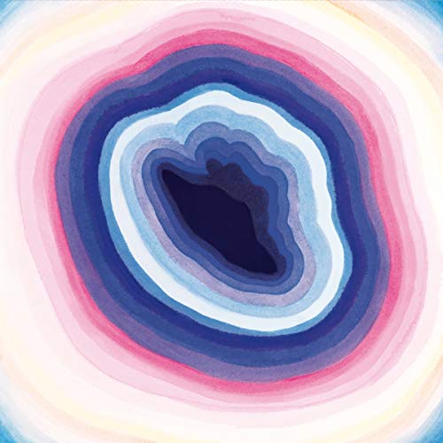 The image depicts an abstract, colorful geode-inspired design. #### Alt text: "Multicolored, layered, abstract geode design in shades of blue, pink, and white."