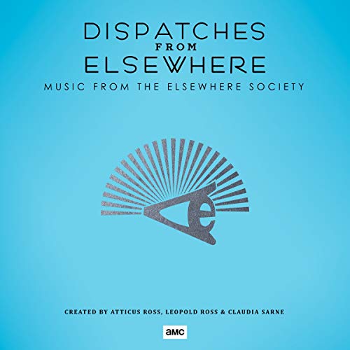 Blue album cover with grey logo and "Dispatches from Elsewhere" text, featuring creators' names.