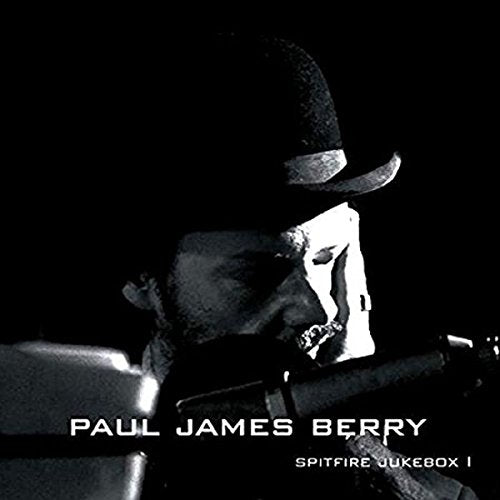 Black and white image of a man wearing a hat, playing a saxophone.