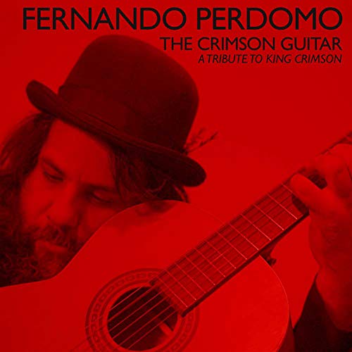 Red-tinted album cover with a man holding a guitar and wearing a hat.