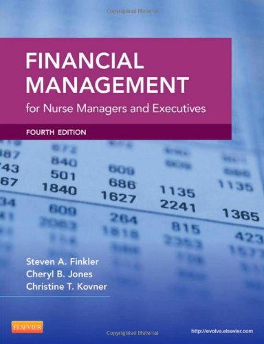 The image shows a textbook cover with a purple and blue design. Alt text: Textbook cover with purple title box and financial data background.