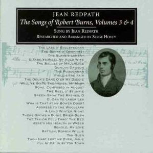 CD cover with Robert Burns' portrait and song list on a musical background.