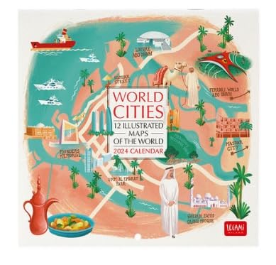 Legami - Wall Calendar 2024, 12 Months and Annual Planner 2025, Space for Notes and Notes, Number of the Week, Zodiac Signs and International Holidays, Single Cellophaning, 18x18cm