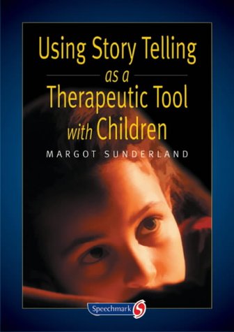 Book cover with a child's face and title "Using Story Telling as a Therapeutic Tool".