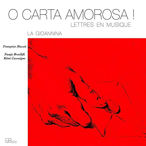 "Red and white album cover with abstract black sketch and artist names."
