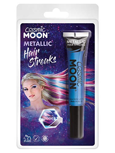 Cosmic Moon Metallic Hair Streaks Blue