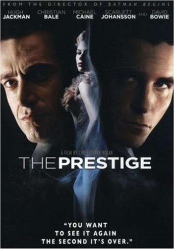 DVD cover for “The Prestige” featuring Hugh Jackman and Christian Bale.