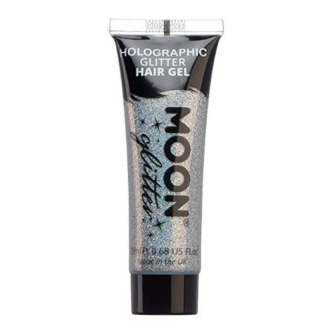 Holographic Glitter Hair Gel by Moon Glitter - 20ml - Silver