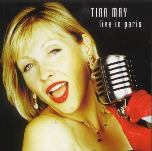 Tina May CD cover featuring a blonde woman singing into a vintage microphone.