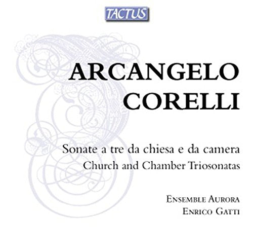 "CD cover with 'Arcangelo Corelli' in large black text on a white background."