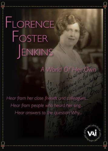 DVD cover featuring a sepia-toned portrait of Florence Foster Jenkins with pink text overlay.