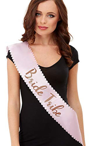 Smiffys 27359 Bride Tribe Sash, Women, Pink & Gold