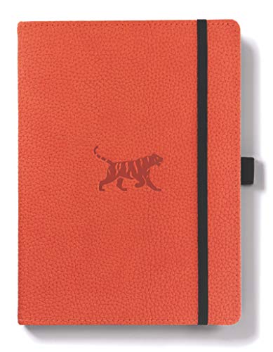 Dingbats Medium A5 Plus Wildlife Grid Hardcover Notebook - Orange Tiger