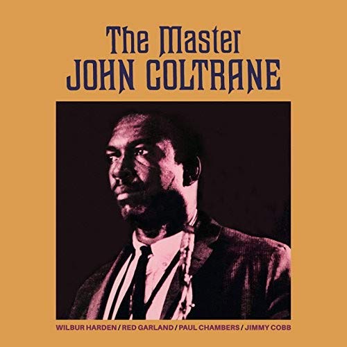 Album cover with John Coltrane's portrait on orange background.